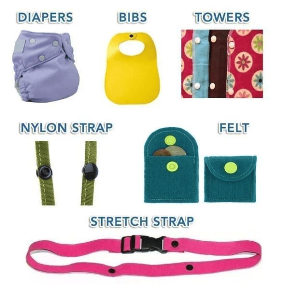 DIY CRAFTING COLORFUL SNAP BUTTONS KIT