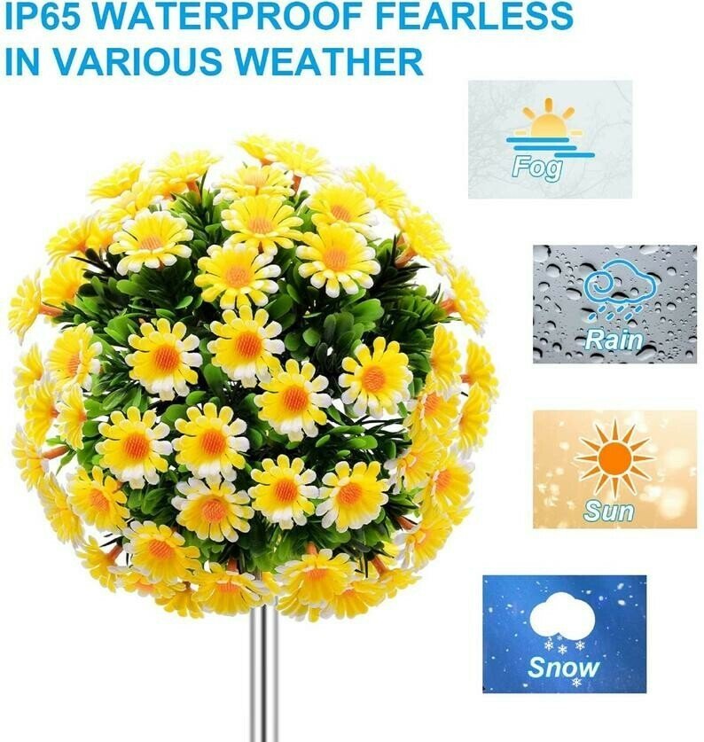 ✨Summer Promotion 49% OFF💐Artificial Daisy Solar Garden Stake Lights