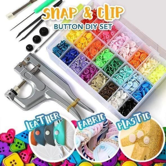 DIY CRAFTING COLORFUL SNAP BUTTONS KIT