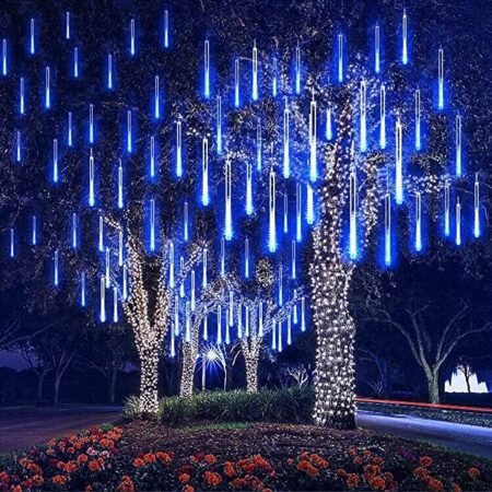 576 LED Meteor Shower Lights LED Falling Rain Lights 12 Tubes Outdoor Christmas