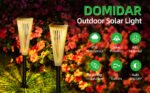 Solar Outdoor Lights,Solar Landscape Garden Powered Pathway Lights Warm/White Switch Auto On/Off Waterproof LED Path Lighting for Garden Walkway Yard