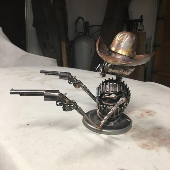 🔥HOT SALE NOW 79% OFF - Handmade Cast Cowboy Skull Gunslinger Hood Ornament Sculpture