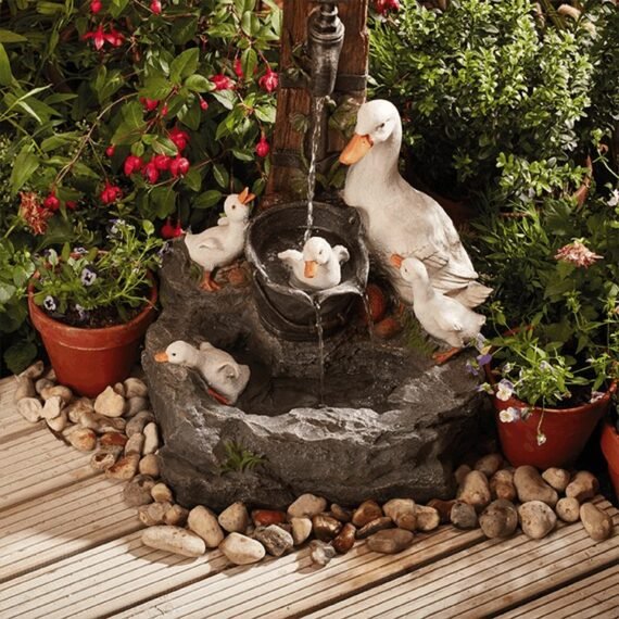 Duck And Squirrel Family Patio Graden Decor