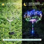 ��Over $60 Get 10% Off��Outdoor Solar Garden Lights , Upgraded 124 LED Colorful Fireworks Solar Lights