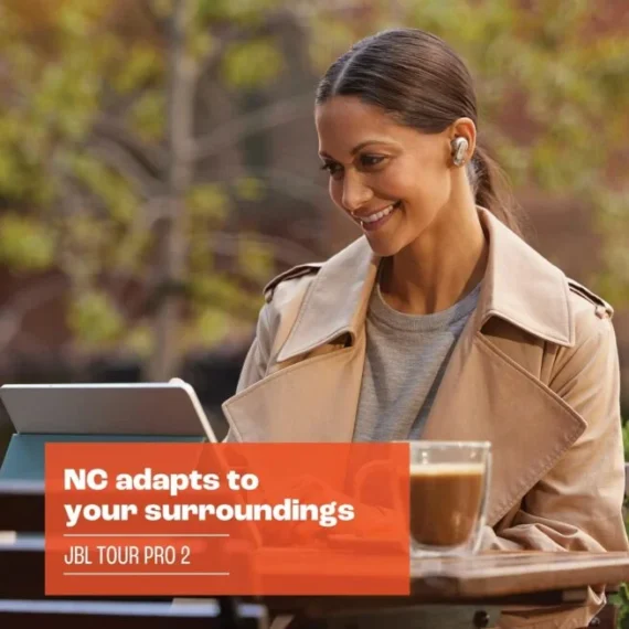 🔥JBL Tour Pro 2 (أسود) - سماعات أذن لاسلكية حقيقية بخاصية إلغاء الضوضاء. صغيرة😍