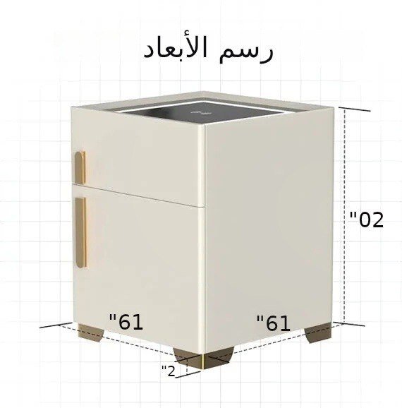 ⏰طاولة جانبية ذكية مع خزنة، طاولة جانبية LED متعددة الوظائف، طاولة جانبية حديثة مع 3 ألوان LED، محطة شحن لاسلكية، طاولة بجانب السرير لغرفة النوم